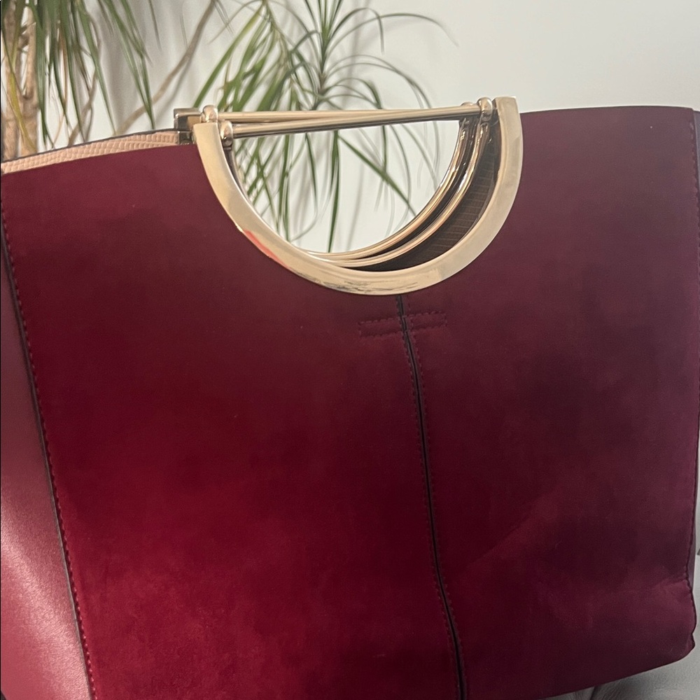 Topshop Red Shoulder Bag with Gold Handle - Picture 3 of 4